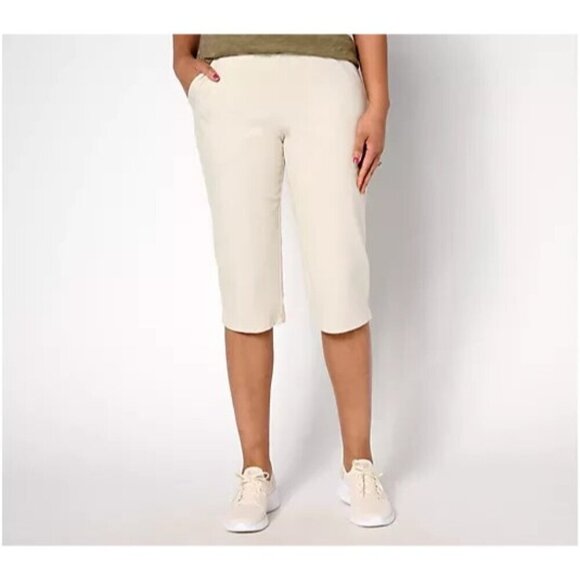 Denim & Co. Duo Stretch Skimmer with Pockets Stone Khaki Tall X-Small A683904 - Picture 1 of 1